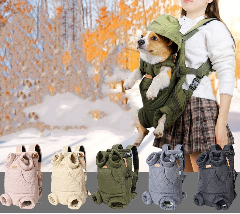 Winter Thickened Pet Chest Backpack Carrier – Front Dog & Cat Carrier, Hands-Free Travel Bag, Warm & Comfortable Pet Sling for Small & Medium Pets