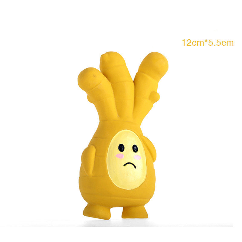 Funny Squeaky Latex Dog Toy – Ginger & Garlic Design