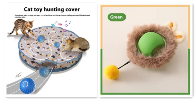 PurrPlay Self-Rolling Cat Toy Ball | Interactive Automatic Cat Exercise Toy