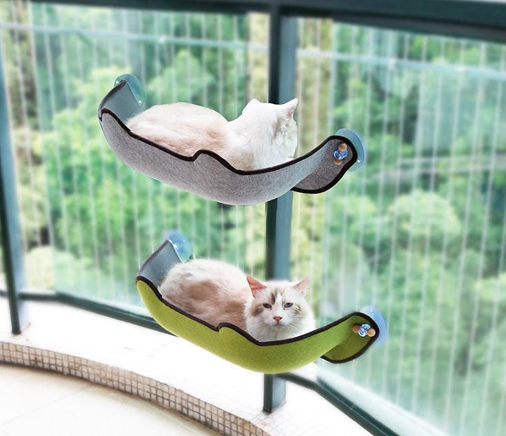 Window Cat Hammock - Cat Window Perch with Strong Suction Cups, Space Saving Cat Bed Holds up to 22 lbs