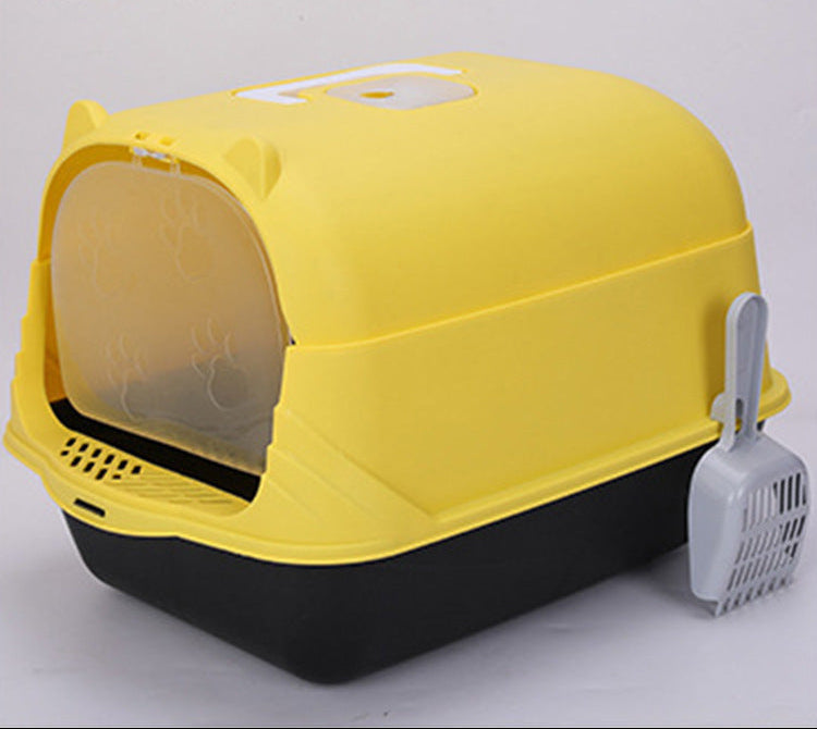 Large Half-Enclosed Cat Litter Box for Big Cats