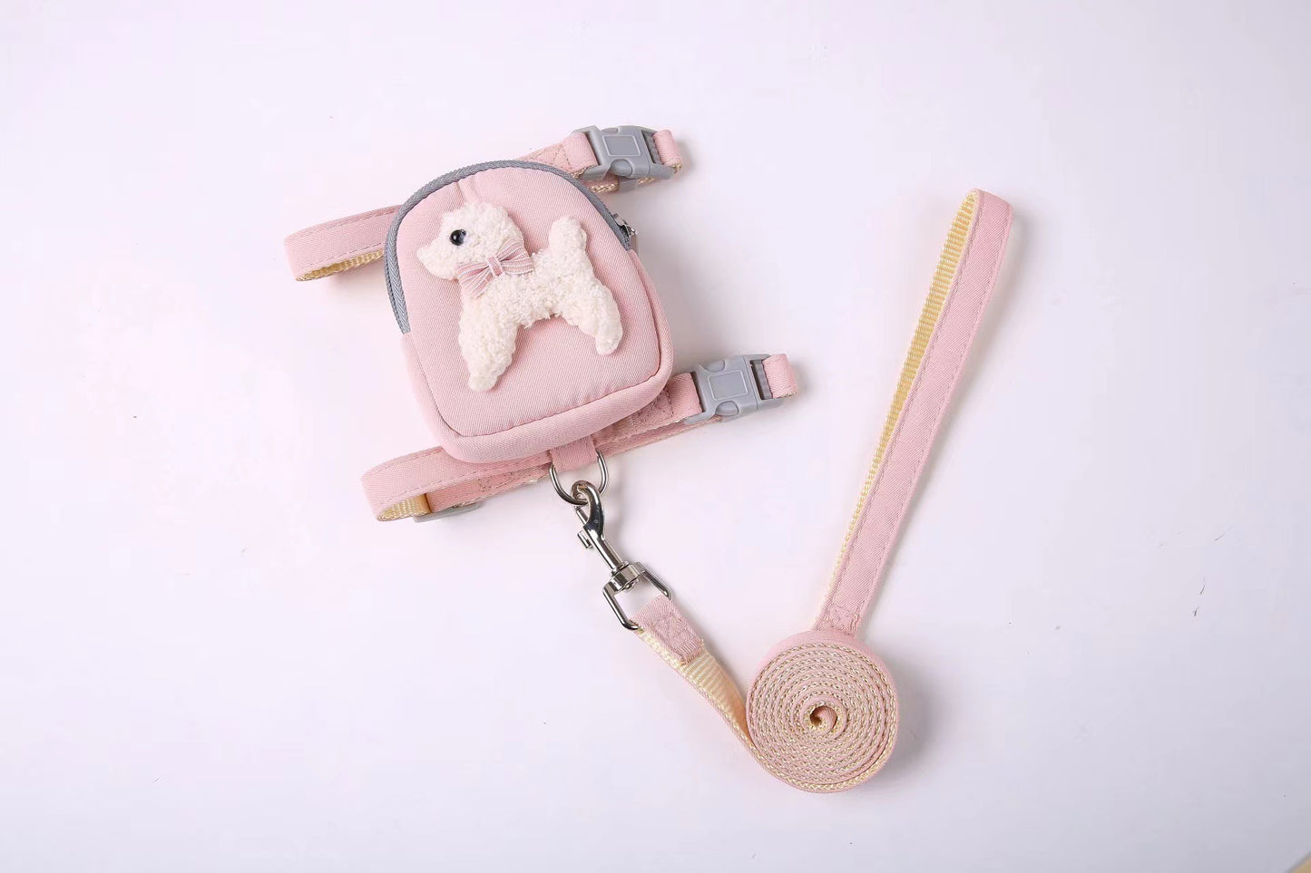 Pet Backpack Harness with Teddy Bear and Leash
