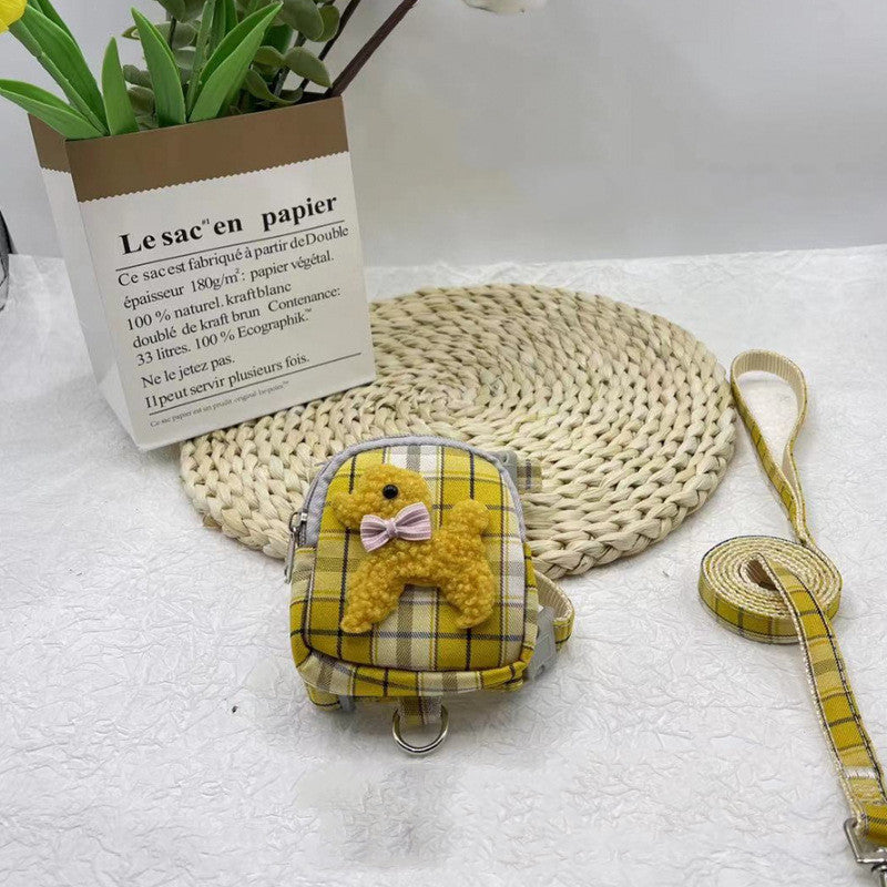 Pet Backpack Harness with Teddy Bear and Leash