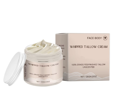 FACEBODY Whipped Tallow Cream - 100% Grass-Fed Beef Tallow Face & Body Moisturizer (4.23 oz)