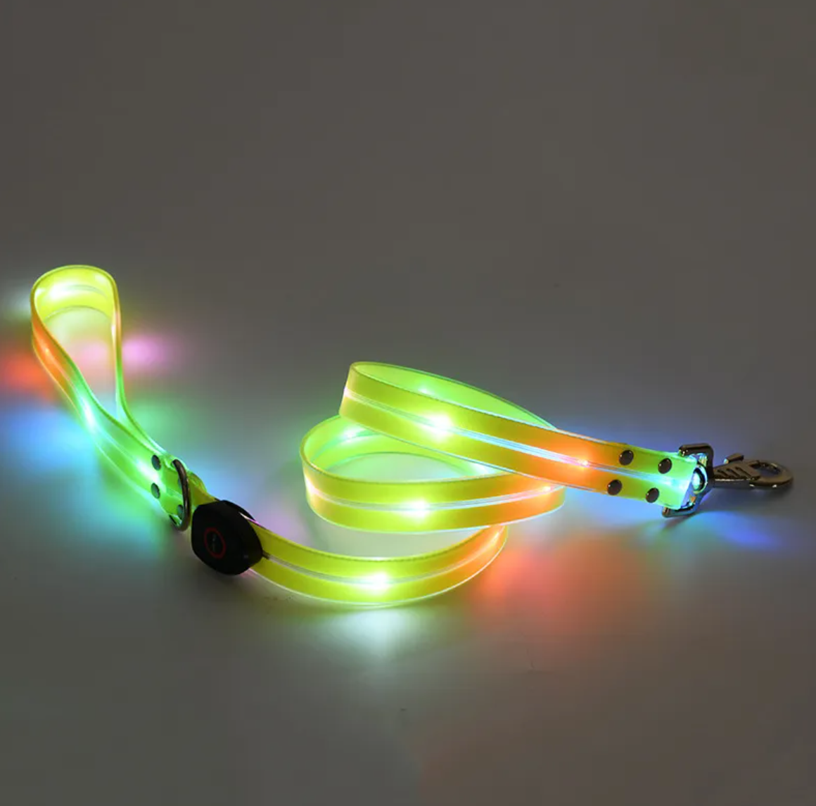 Rechargeable LED Dog Collar & Nylon Leash Set | Adjustable Safety Collar for Night Walks