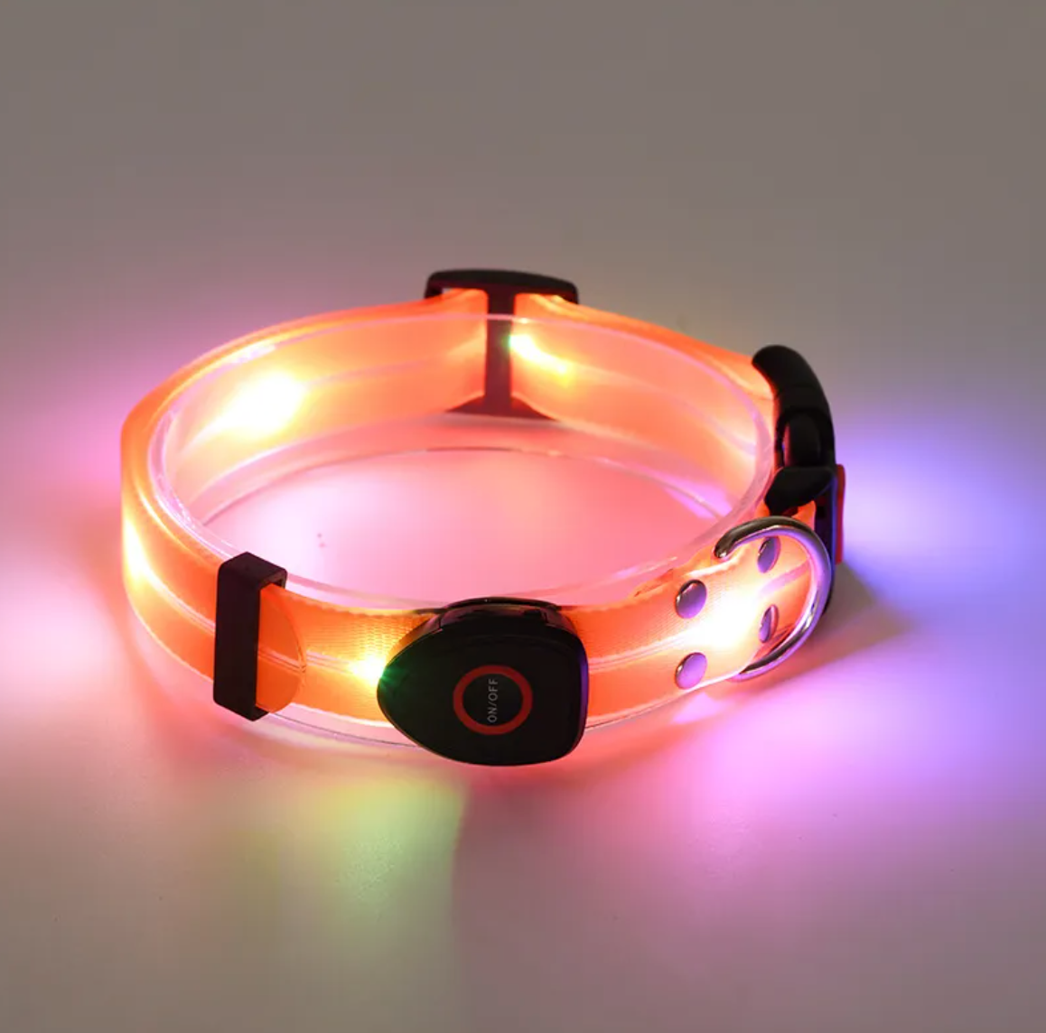 Rechargeable LED Dog Collar & Nylon Leash Set | Adjustable Safety Collar for Night Walks