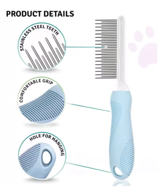 Pet Grooming Brush for Dogs & Cats – Removes Loose Fur & Tangles