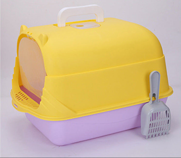 Large Half-Enclosed Cat Litter Box for Big Cats