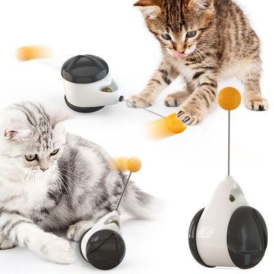 Interactive Wobble Cat Toy with Treat Dispenser | Puzzle Feeder & Slow Feeding Toy