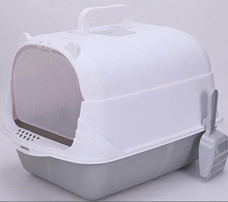 Large Half-Enclosed Cat Litter Box for Big Cats