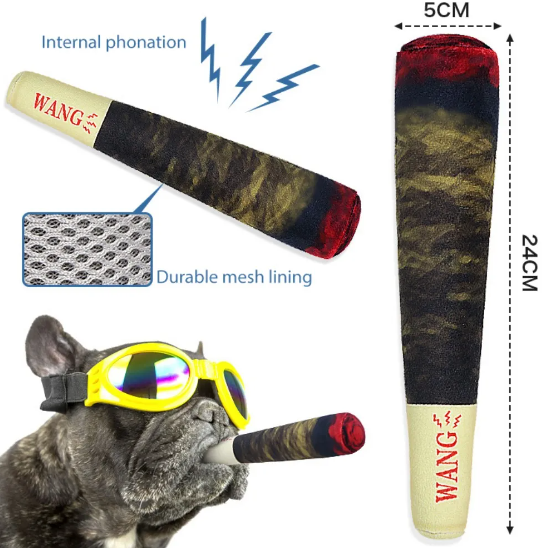 Funny Squeaky Plush Dog Toy | Novelty Cigarette-Shaped Interactive Pet Toy