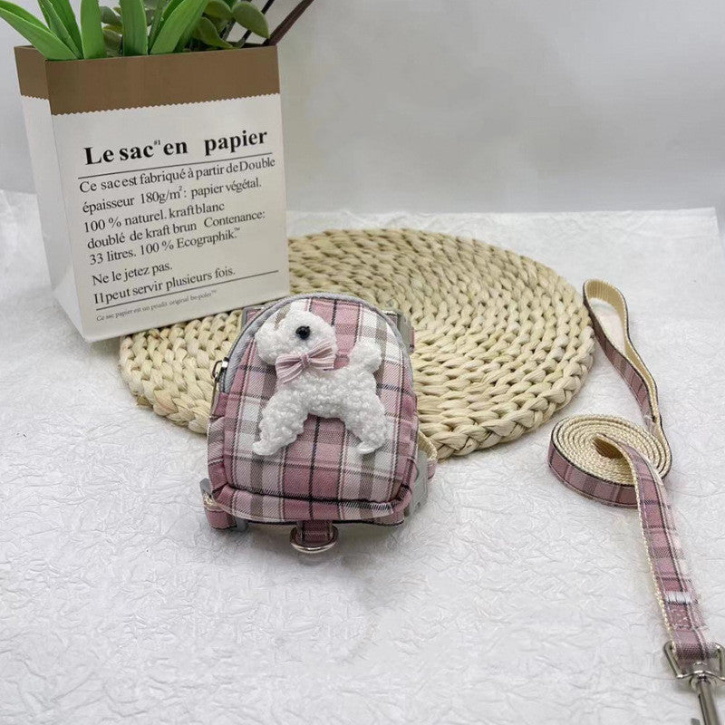 Pet Backpack Harness with Teddy Bear and Leash