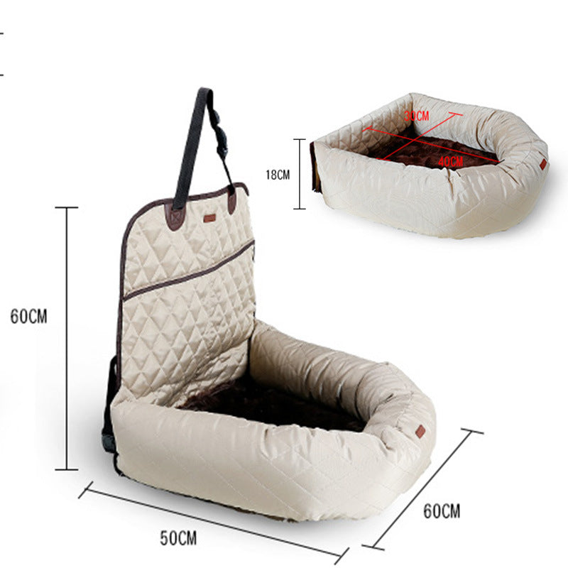Multifunctional Pet Car Bed - Dog Car Seat with Thick Cushion, Portable Travel Dog Bed Booster Seat for Car SUV Truck