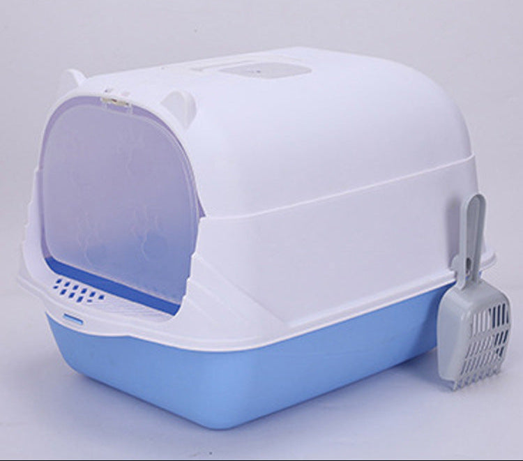 Large Half-Enclosed Cat Litter Box for Big Cats