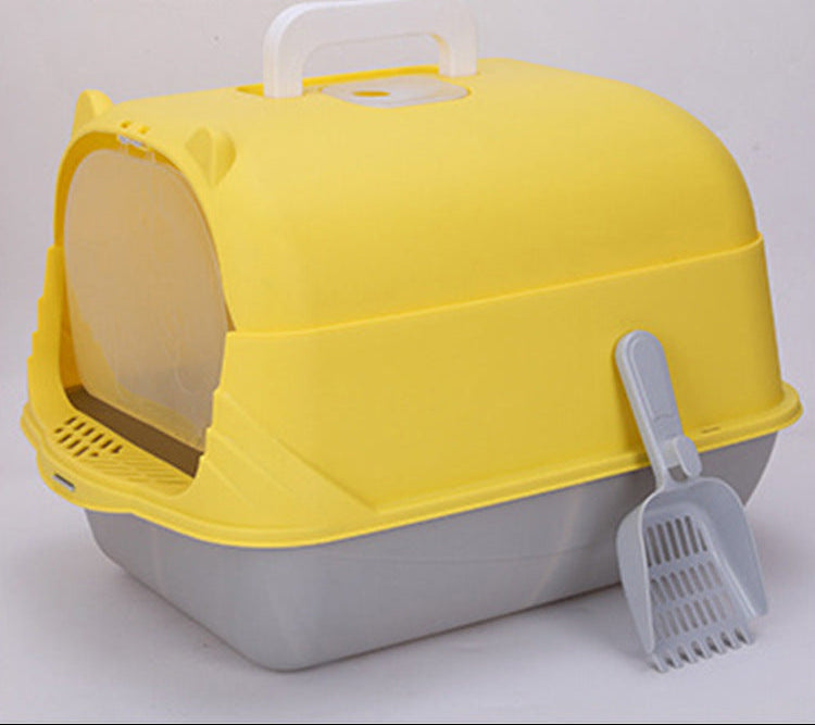 Large Half-Enclosed Cat Litter Box for Big Cats