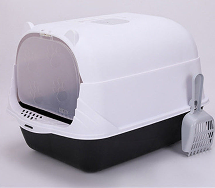 Large Half-Enclosed Cat Litter Box for Big Cats