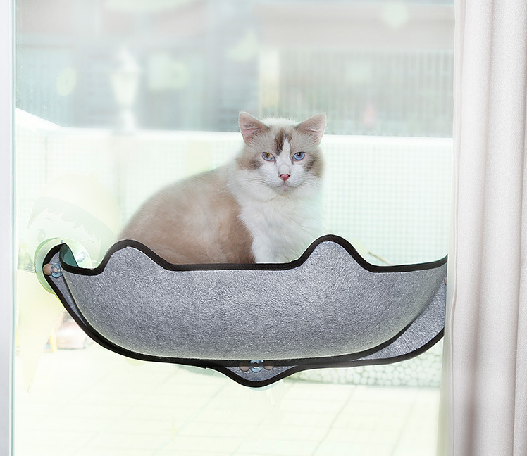 Window Cat Hammock - Cat Window Perch with Strong Suction Cups, Space Saving Cat Bed Holds up to 22 lbs